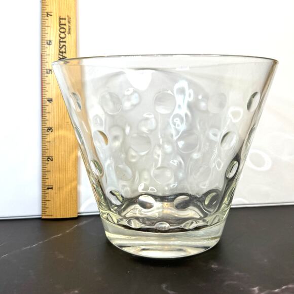 MCM Hazel Atlas Clear Glass Ice Bucket Raised Dots 5" - Picture 5 of 6
